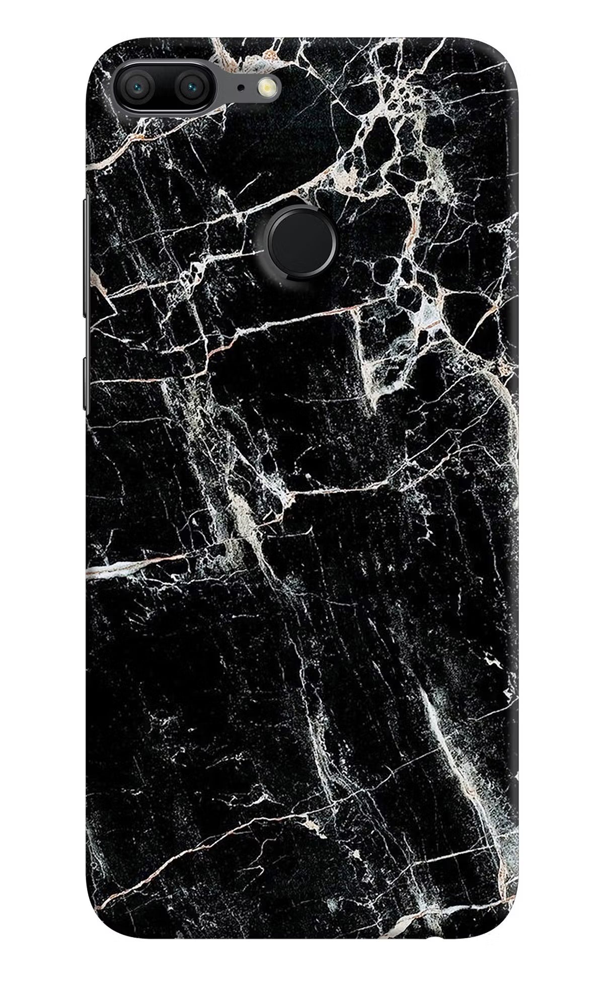 Black Marble Texture Honor 9 Lite Hard Case Back Cover by Casekaro