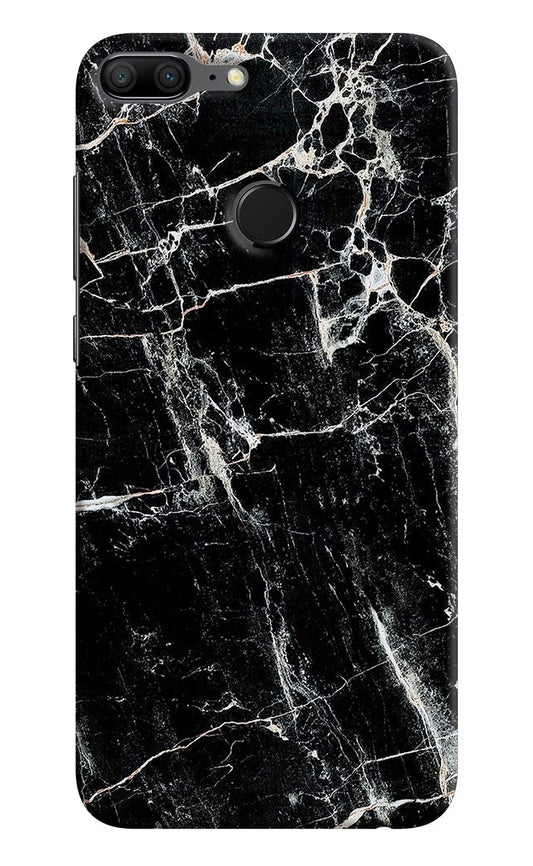 Black Marble Texture Honor 9 Lite Hard Case Back Cover by Casekaro