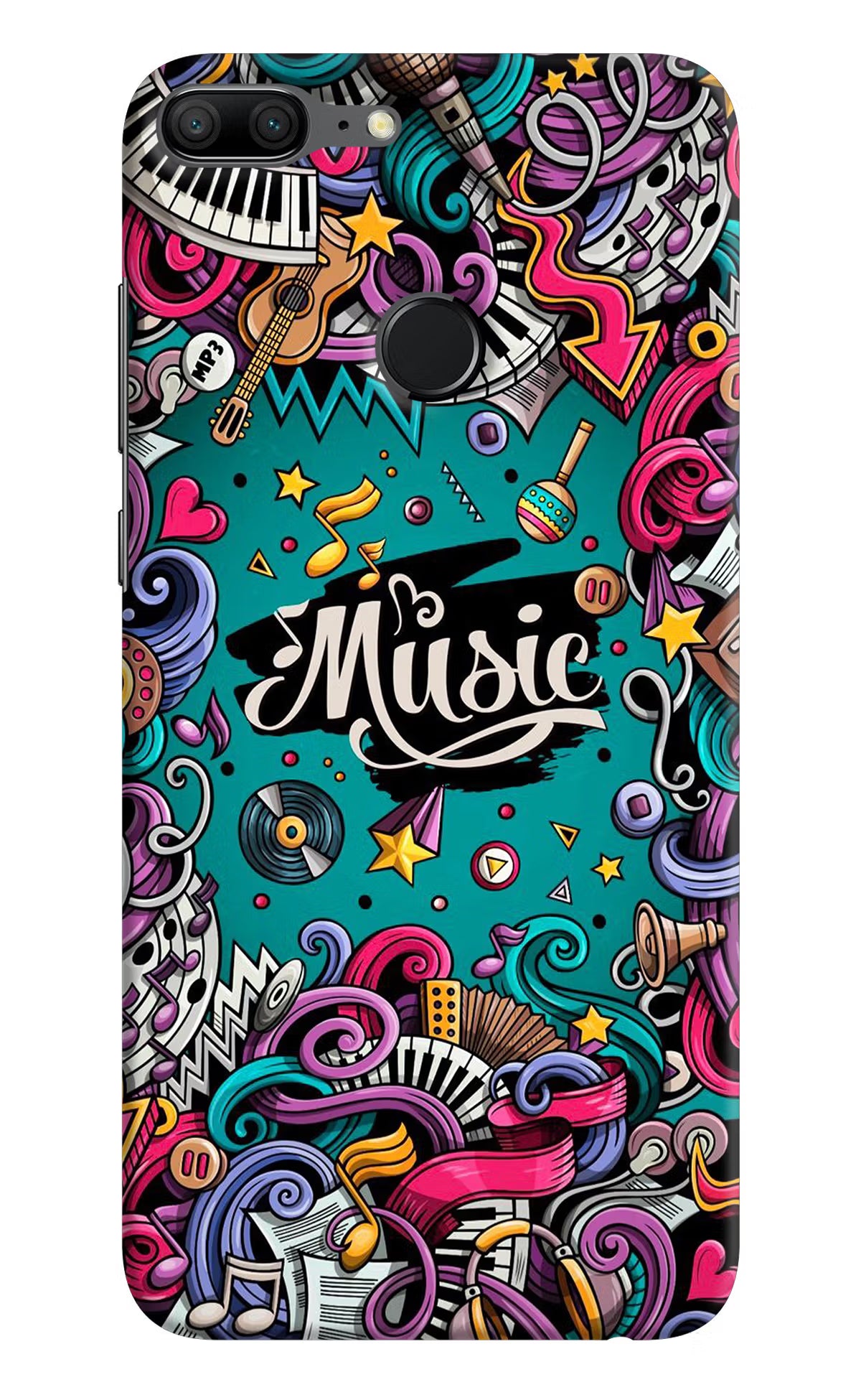 Music Graffiti Honor 9 Lite Hard Case Back Cover by Casekaro