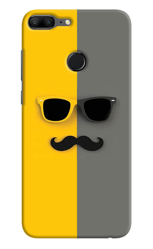 Sunglasses with Mustache Honor 9 Lite Hard Case Back Cover by Casekaro