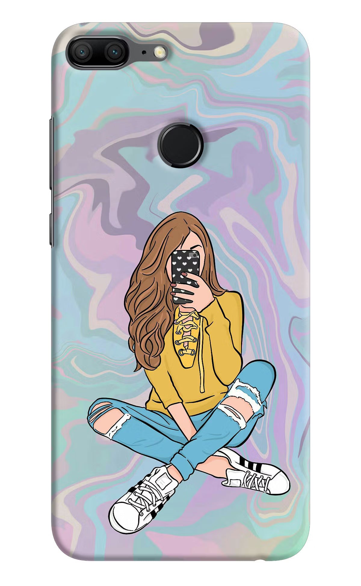 Selfie Girl Honor 9 Lite Hard Case Back Cover by Casekaro