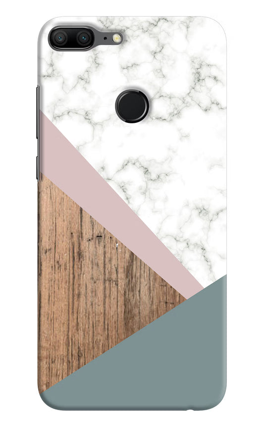 Marble wood Abstract Honor 9 Lite Hard Case Back Cover by Casekaro