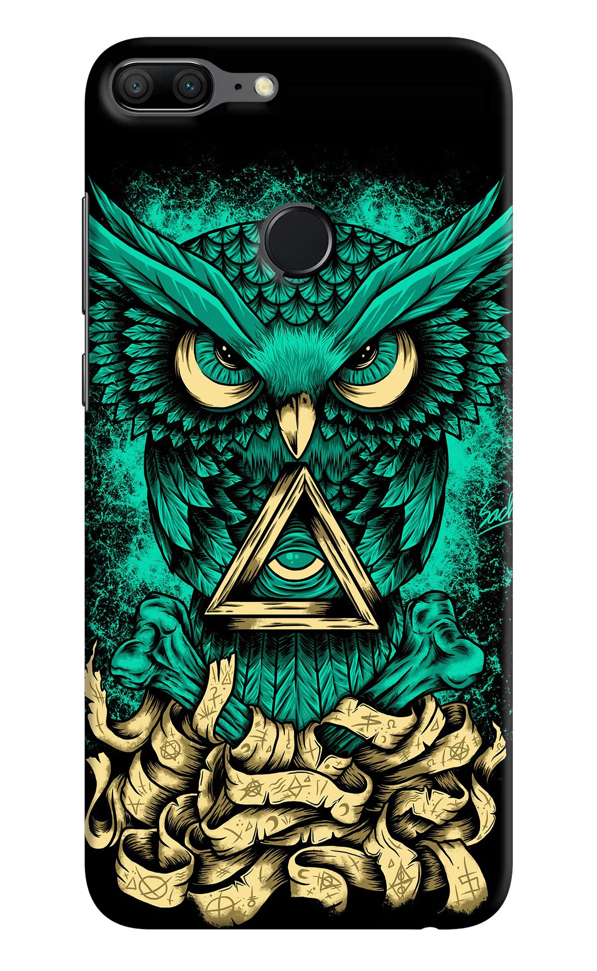 Green Owl Honor 9 Lite Hard Case Back Cover by Casekaro