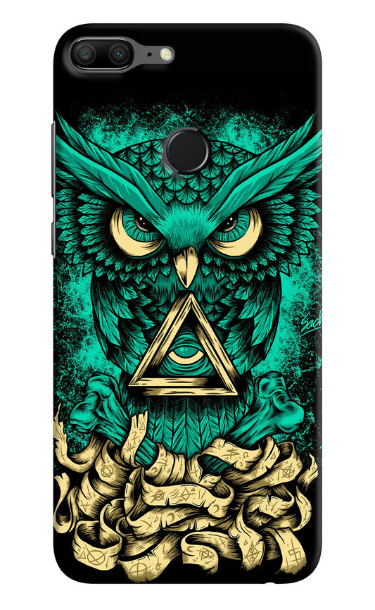 Green Owl Honor 9 Lite Hard Case Back Cover by Casekaro