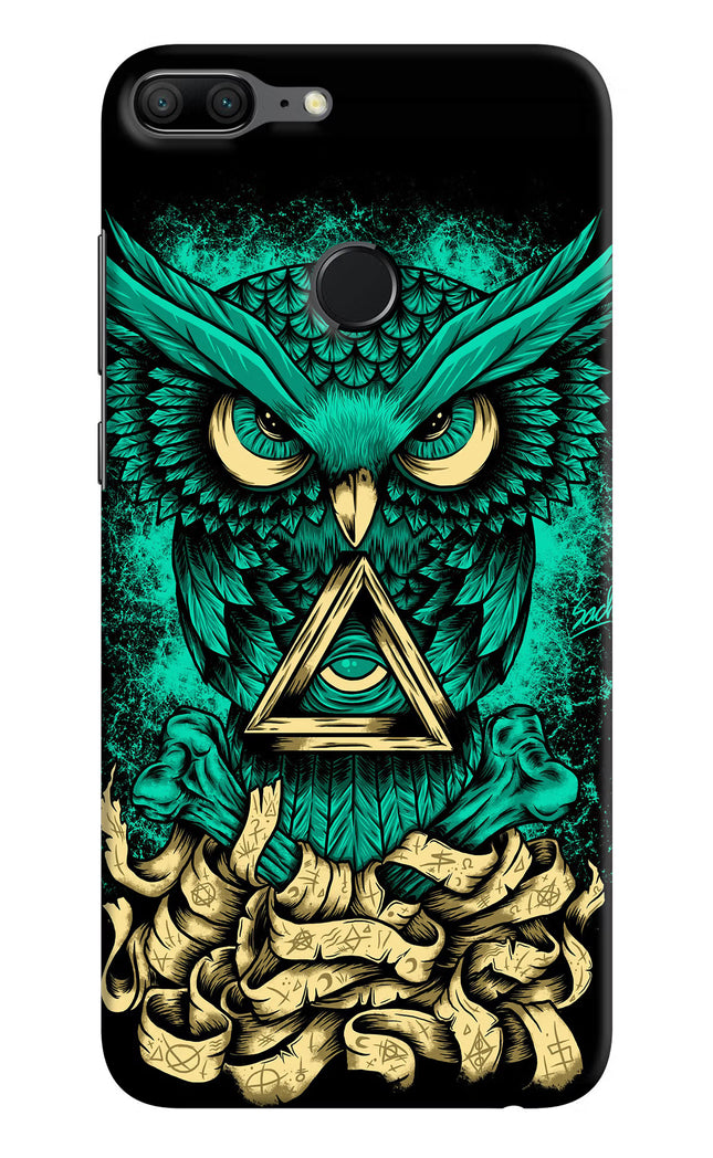 Green Owl Honor 9 Lite Hard Case Back Cover by Casekaro
