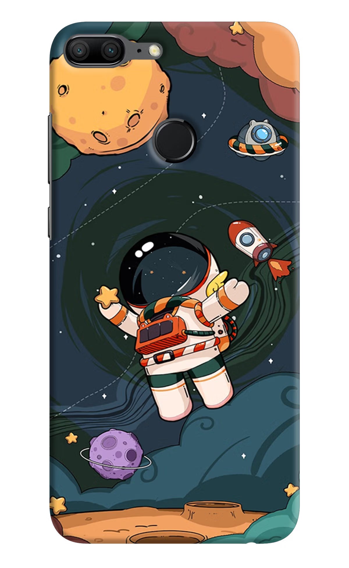 Cartoon Astronaut Honor 9 Lite Hard Case Back Cover by Casekaro