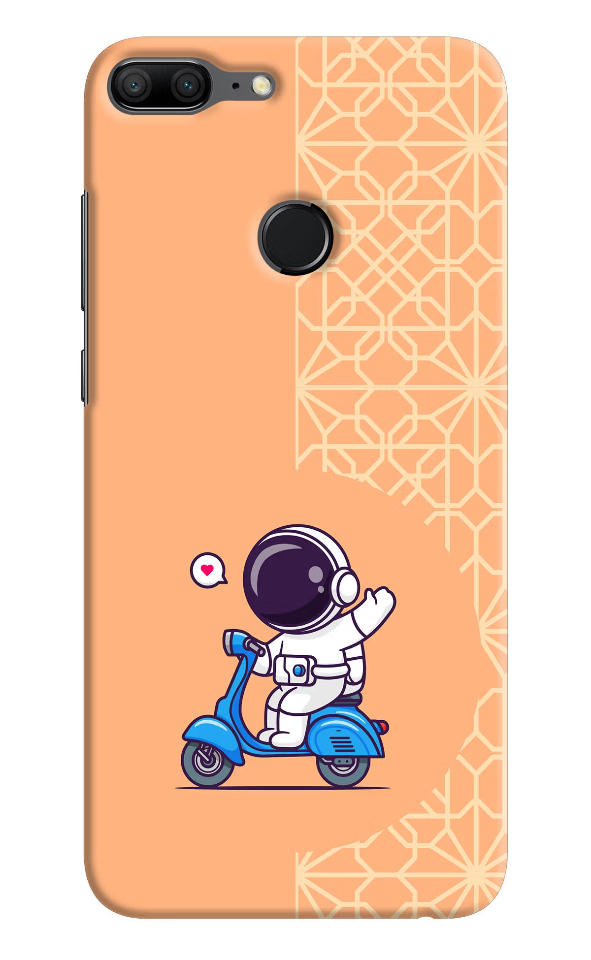 Cute Astronaut Riding Honor 9 Lite Hard Case Back Cover by Casekaro