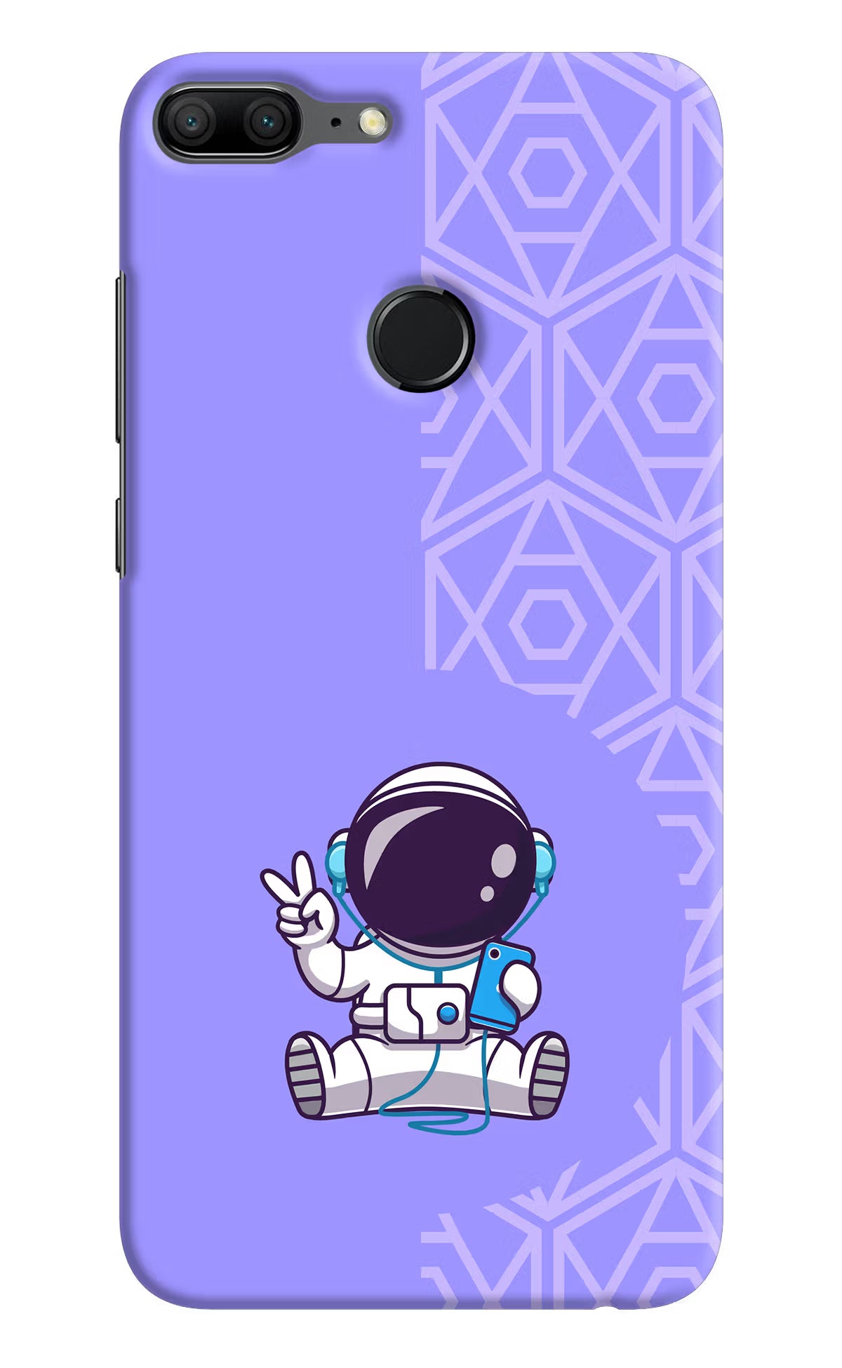 Cute Astronaut Chilling Honor 9 Lite Hard Case Back Cover by Casekaro