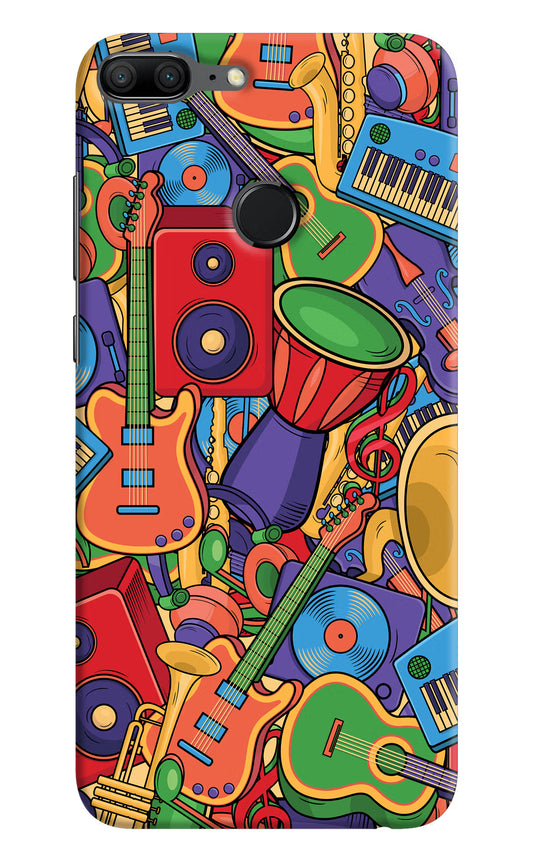 Music Instrument Doodle Honor 9 Lite Hard Case Back Cover by Casekaro