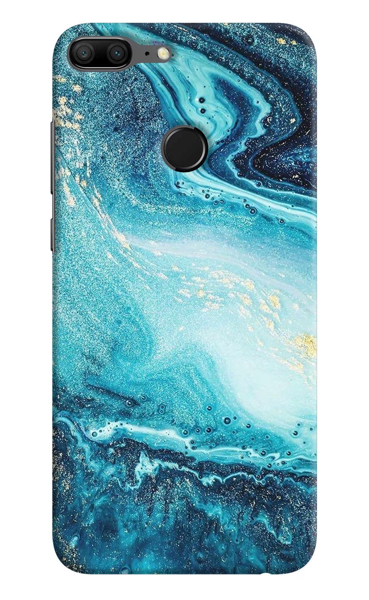 Blue Glitter Marble Honor 9 Lite Hard Case Back Cover by Casekaro