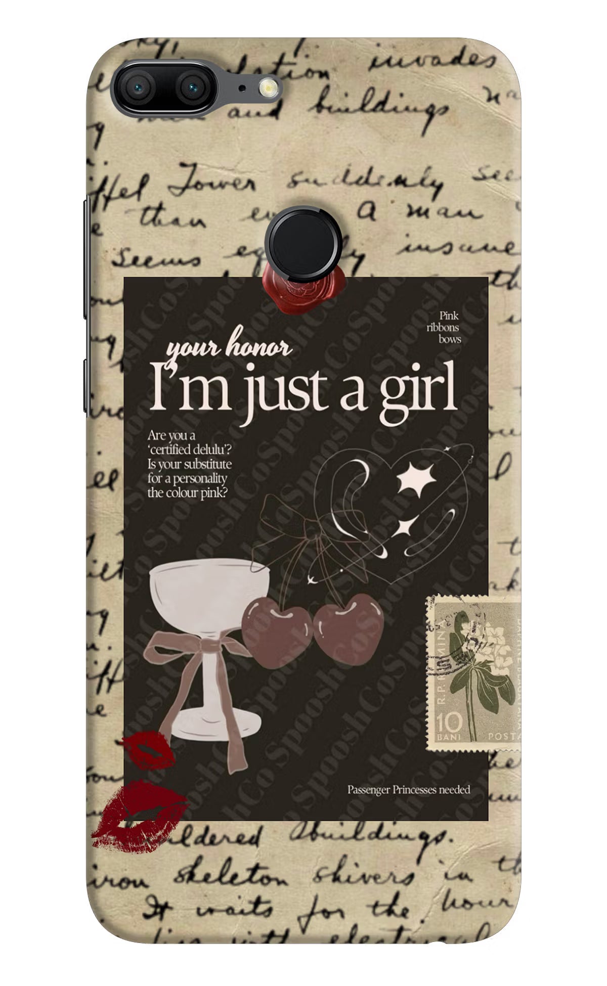 I am just a girl Honor 9 Lite Hard Case Back Cover by Casekaro
