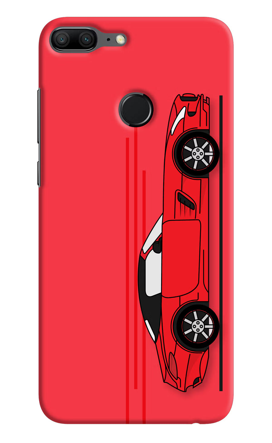 Red Velocity Honor 9 Lite Back Cover, Hard case