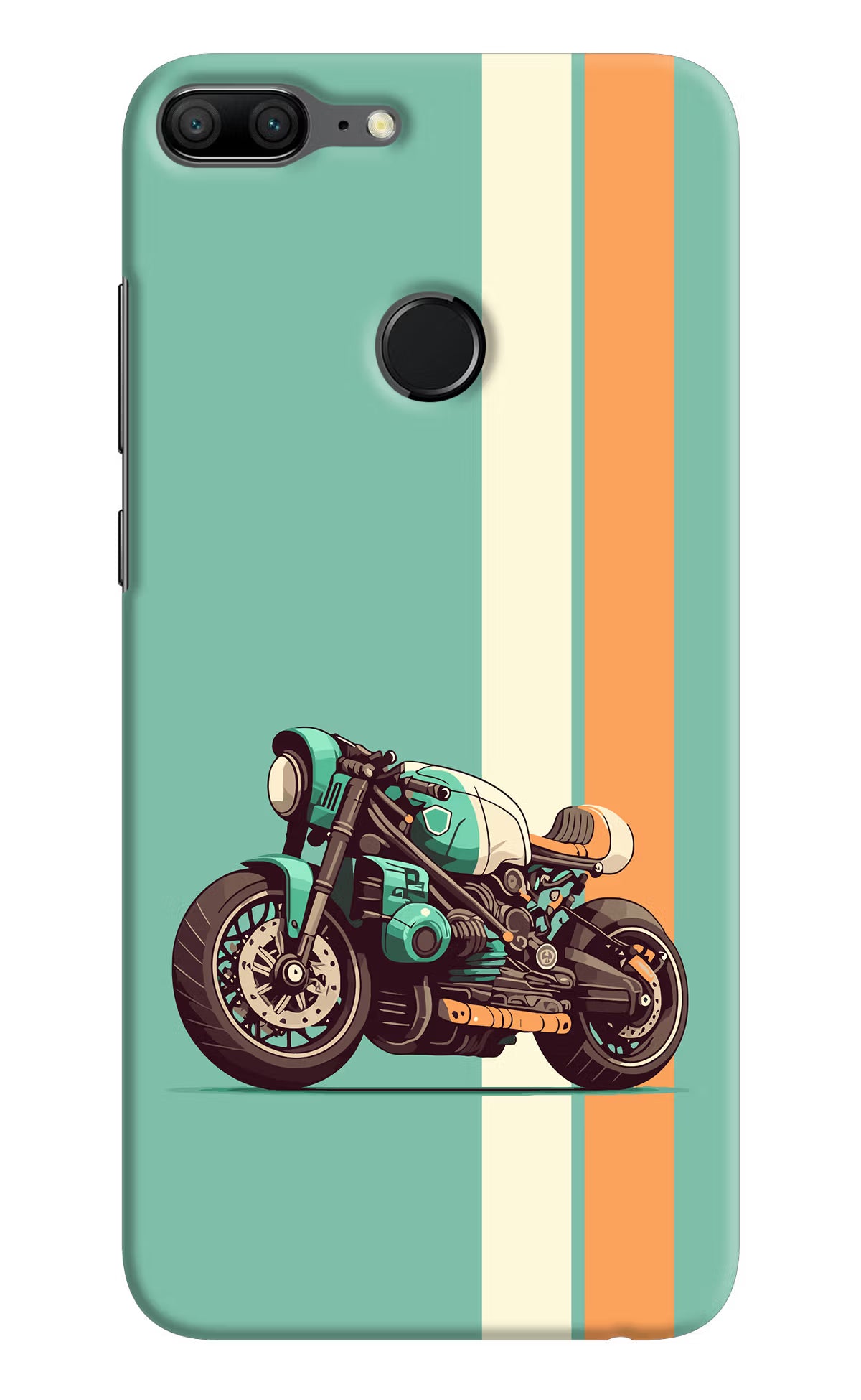 Striped Moto Drift Honor 9 Lite Hard Case Back Cover by Casekaro