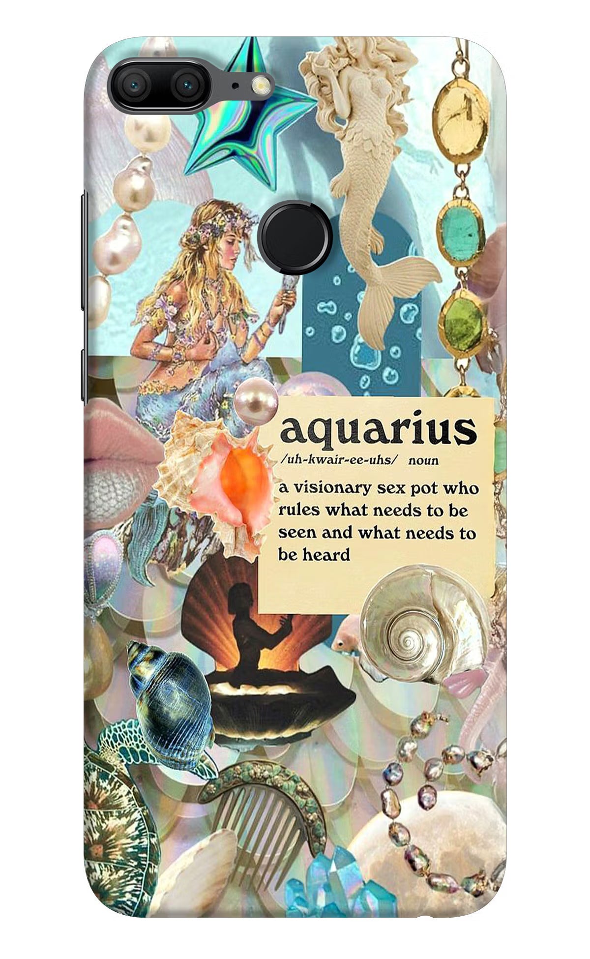 Aquarius Zodiac Honor 9 Lite Hard Case Back Cover by Casekaro