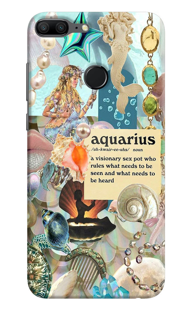 Aquarius Zodiac Honor 9 Lite Hard Case Back Cover by Casekaro