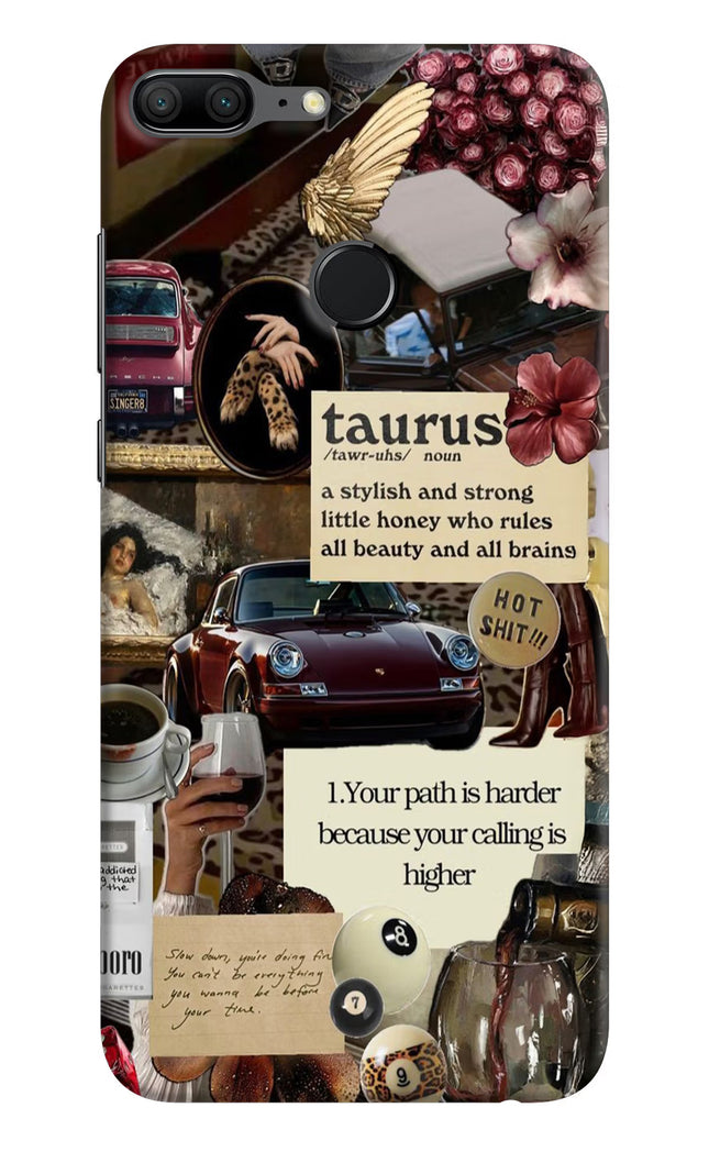 Taurus Zodiac Honor 9 Lite Hard Case Back Cover by Casekaro