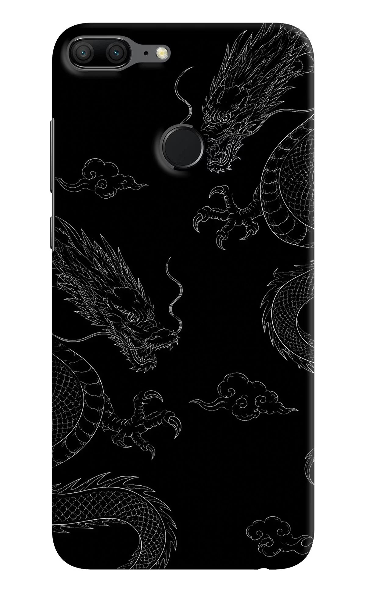 Twin Dragons Honor 9 Lite Hard Case Back Cover by Casekaro