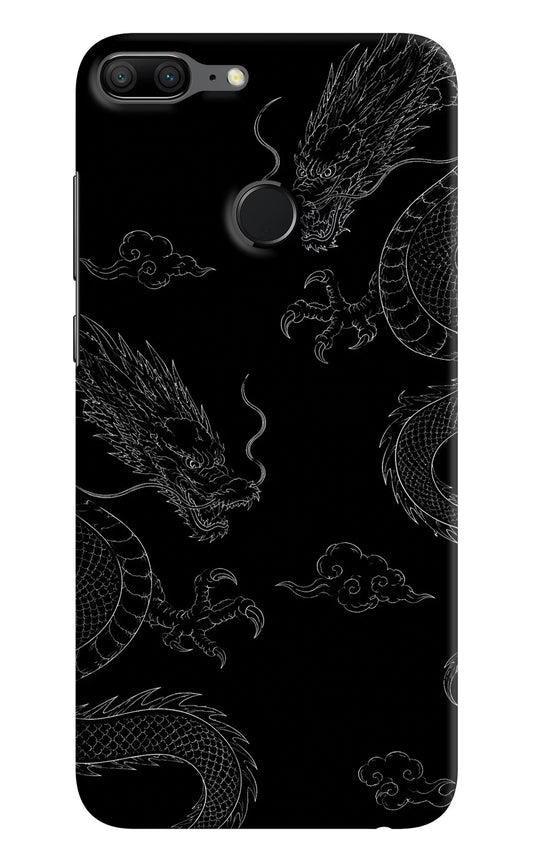 Twin Dragons Honor 9 Lite Hard Case Back Cover by Casekaro