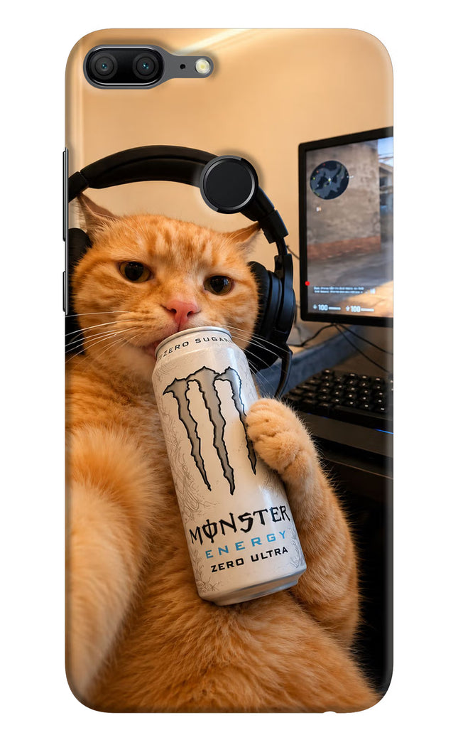 Gamer Cat Energy Honor 9 Lite Hard Case Back Cover by Casekaro