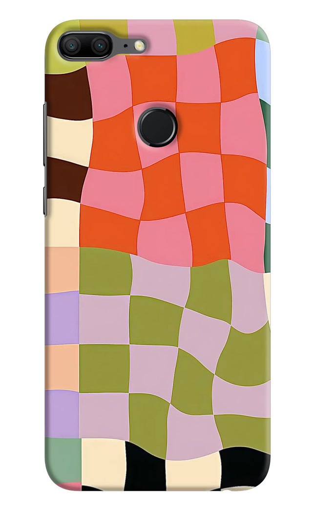 Wavy Grid Honor 9 Lite Hard Case Back Cover by Casekaro