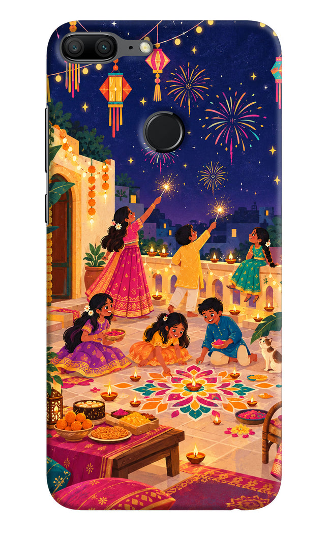 Diwali Night Honor 9 Lite Hard Case Back Cover by Casekaro