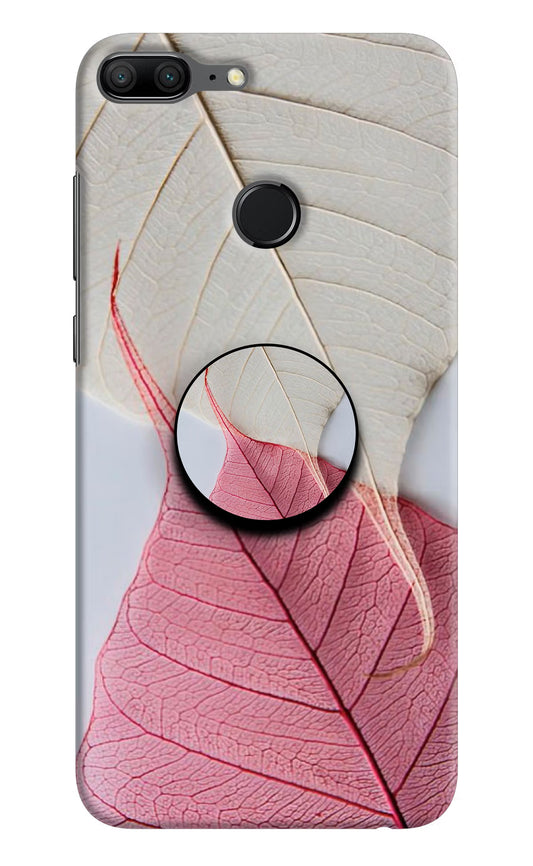 White Pink Leaf Honor 9 Lite Pop Case by Casekaro