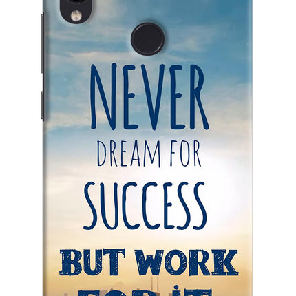 Never Dream For Success But Work For It Redmi Note 7/7S/7 Pro Hard Case Back Cover by Casekaro