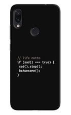 Life Motto Code Redmi Note 7/7S/7 Pro Hard Case Back Cover by Casekaro