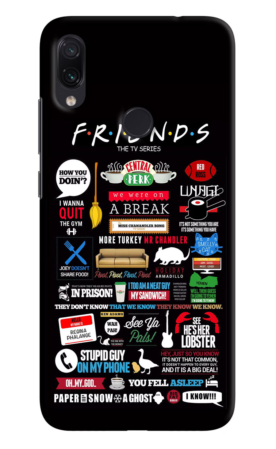 FRIENDS Redmi Note 7/7S/7 Pro Back Cover, Hard case