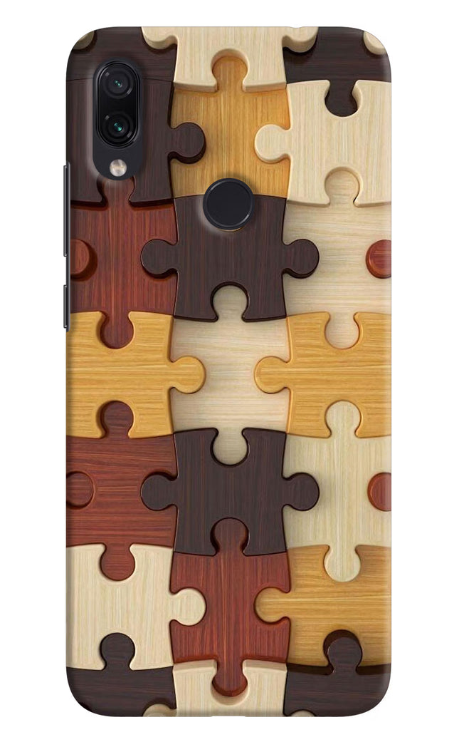 Wooden Puzzle Redmi Note 7/7S/7 Pro Hard Case Back Cover by Casekaro