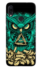 Green Owl Redmi Note 7/7S/7 Pro Hard Case Back Cover by Casekaro