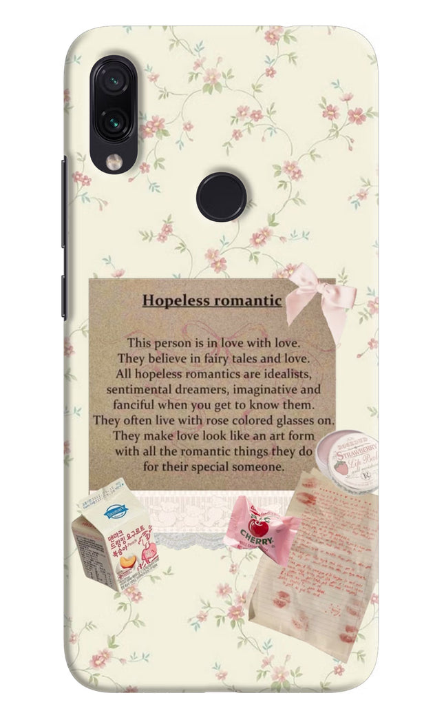 Hopeless Romantic Redmi Note 7/7S/7 Pro Hard Case Back Cover by Casekaro