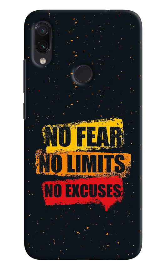 No Fear No Limits No Excuse Redmi Note 7 Pro Hard Case Back Cover by Casekaro