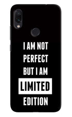 I Am Not Perfect But I Am Limited Edition Redmi Note 7 Pro Hard Case Back Cover by Casekaro
