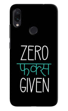Zero Fucks Given Redmi Note 7 Pro Hard Case Back Cover by Casekaro