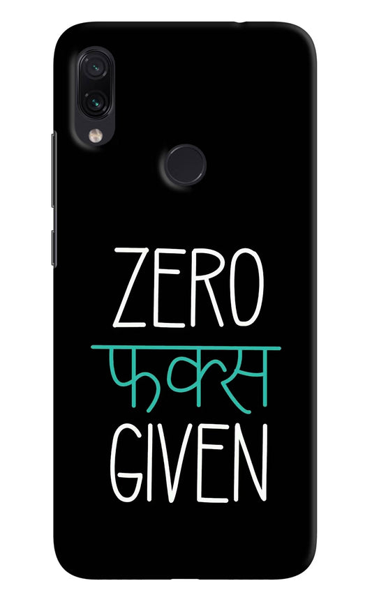 Zero Fucks Given Redmi Note 7 Pro Hard Case Back Cover by Casekaro