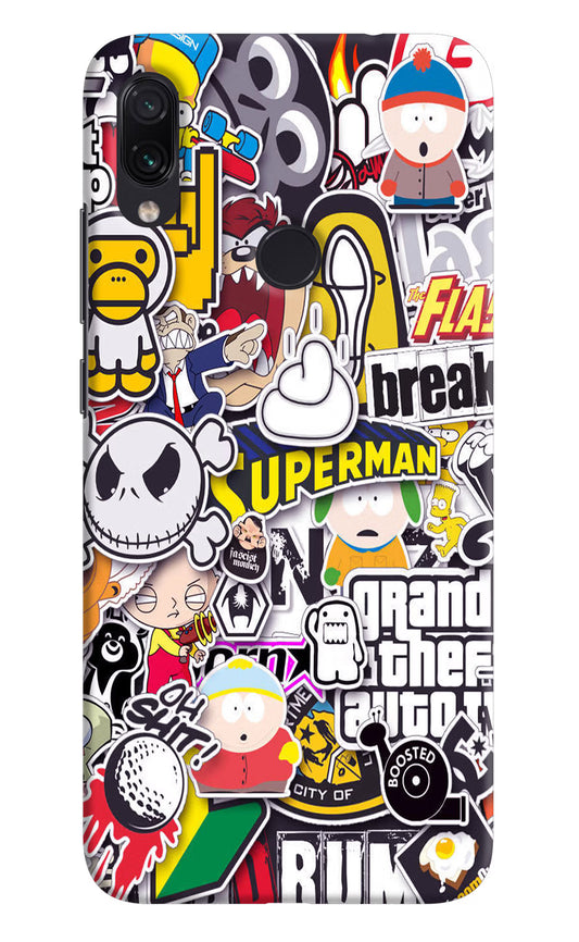 Sticker Bomb Redmi Note 7 Pro Hard Case Back Cover by Casekaro