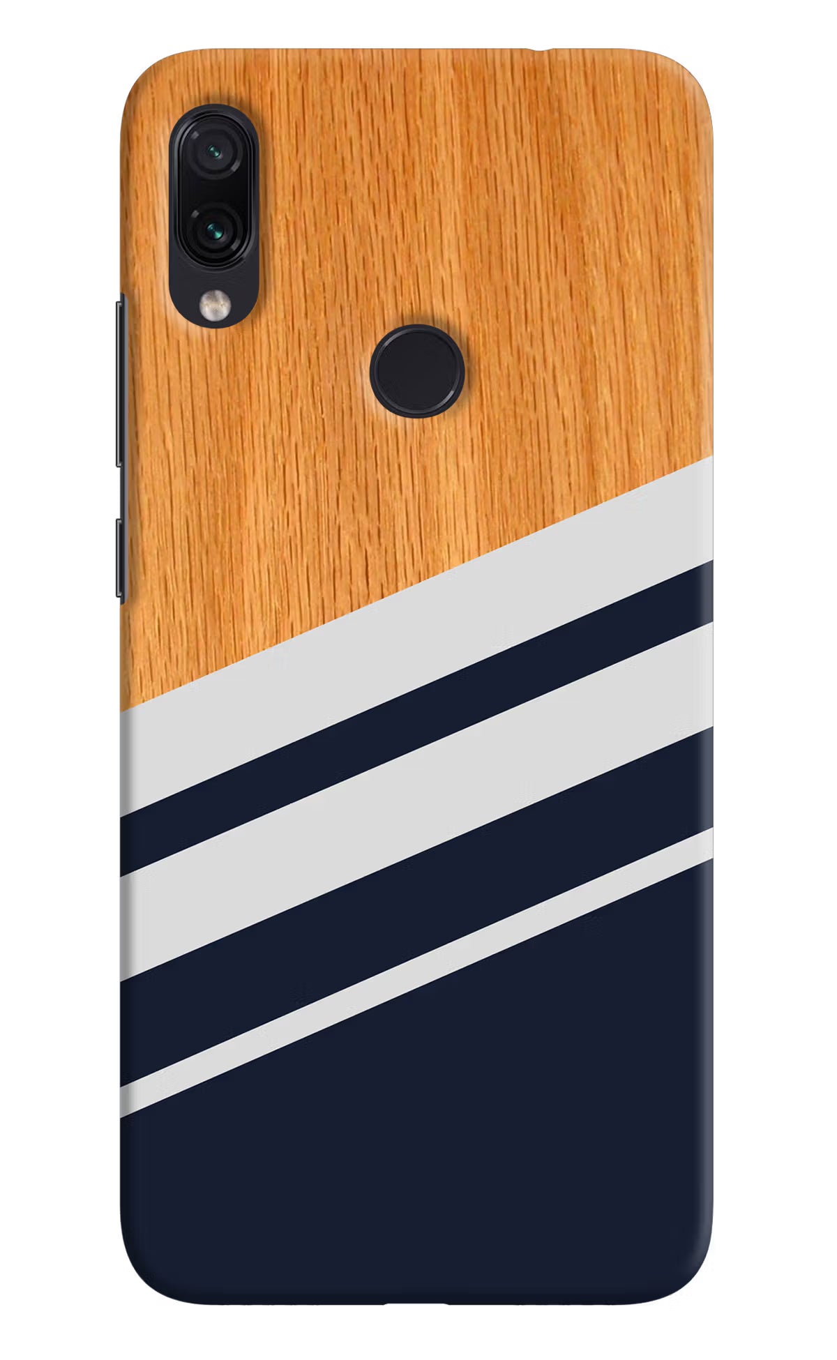Blue and white wooden Redmi Note 7 Pro Hard Case Back Cover by Casekaro