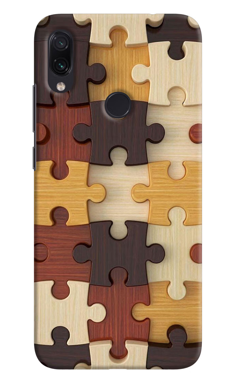 Wooden Puzzle Redmi Note 7 Pro Back Cover, Hard case