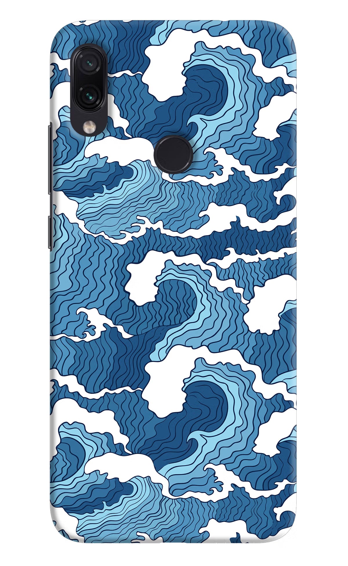 Blue Waves Redmi Note 7 Pro Hard Case Back Cover by Casekaro