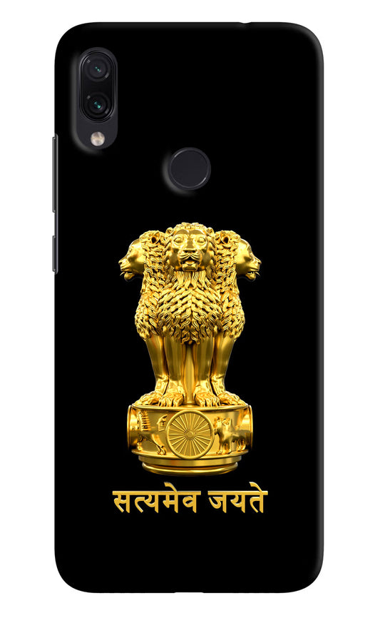 Satyamev Jayate Golden Redmi Note 7 Pro Hard Case Back Cover by Casekaro