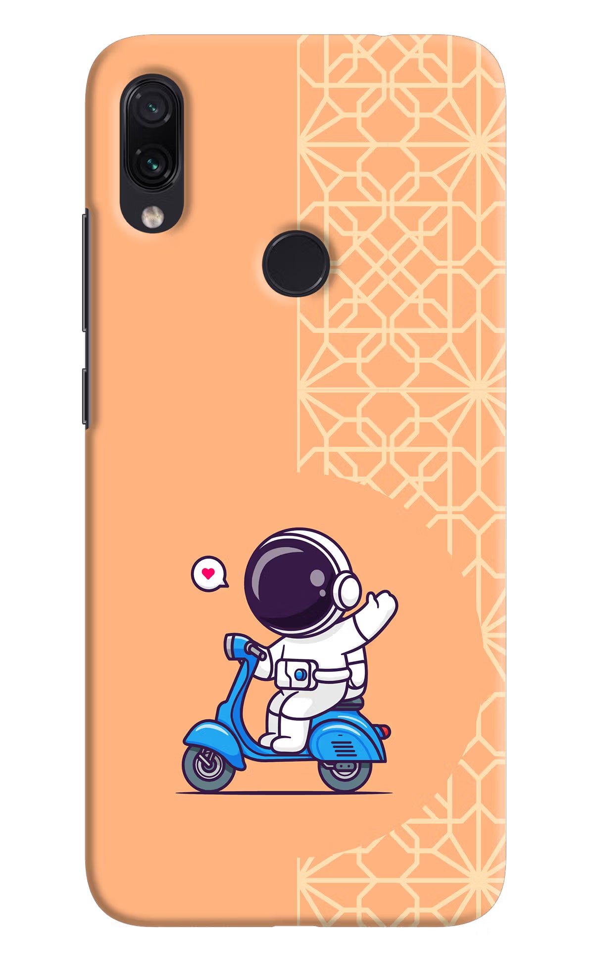 Cute Astronaut Riding Redmi Note 7 Pro Hard Case Back Cover by Casekaro