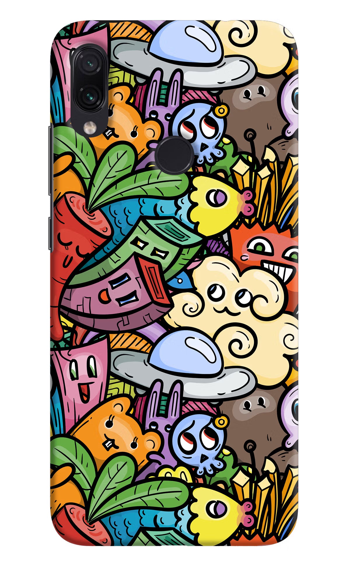 Veggie Doodle Redmi Note 7 Pro Hard Case Back Cover by Casekaro