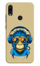 Monkey Headphone Redmi Note 7 Pro Hard Case Back Cover by Casekaro