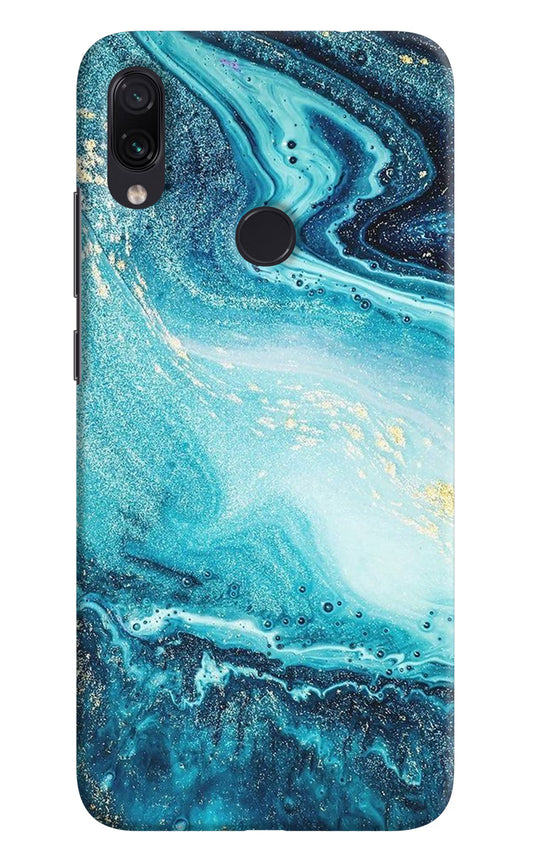 Blue Glitter Marble Redmi Note 7 Pro Hard Case Back Cover by Casekaro