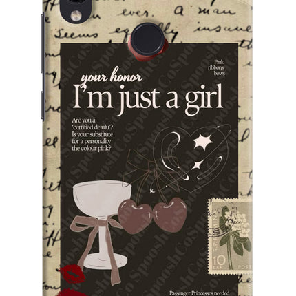 I am just a girl Redmi Note 7 Pro Hard Case Back Cover by Casekaro