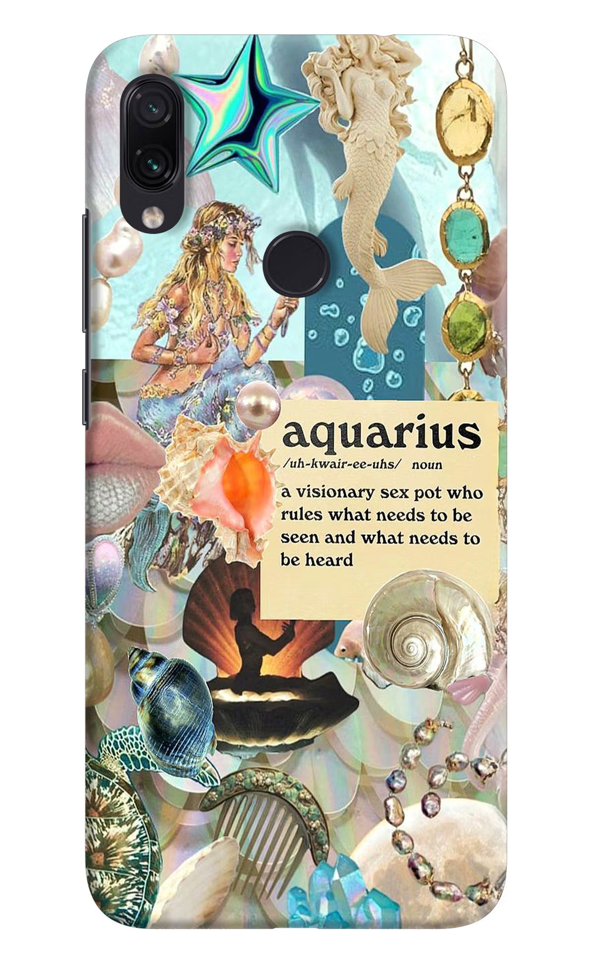 Aquarius Zodiac Redmi Note 7 Pro Hard Case Back Cover by Casekaro