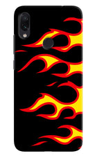 Side Sweep Flames Redmi Note 7 Pro Hard Case Back Cover by Casekaro