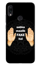 Sabka Malik Fake Redmi Note 7 Pro Hard Case Back Cover by Casekaro