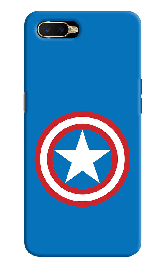 Captain America Logo Oppo K1 Hard Case Back Cover by Casekaro